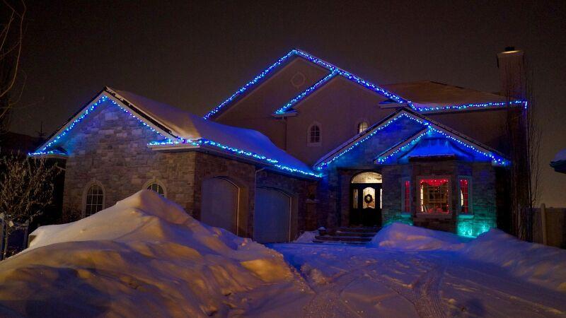 Holiday Lighting House Snow