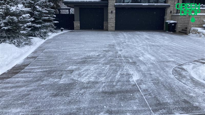 driveway after snow removal by Green Drop