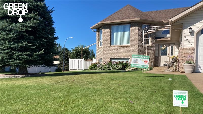 front lawn after treatment in Regina by Green Drop