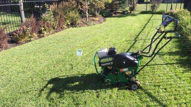 : Lawn aeration equipment used to support spring recovery after winter lawn damage