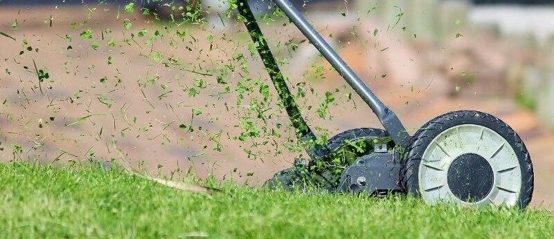 Lawn Mower Grass Flying