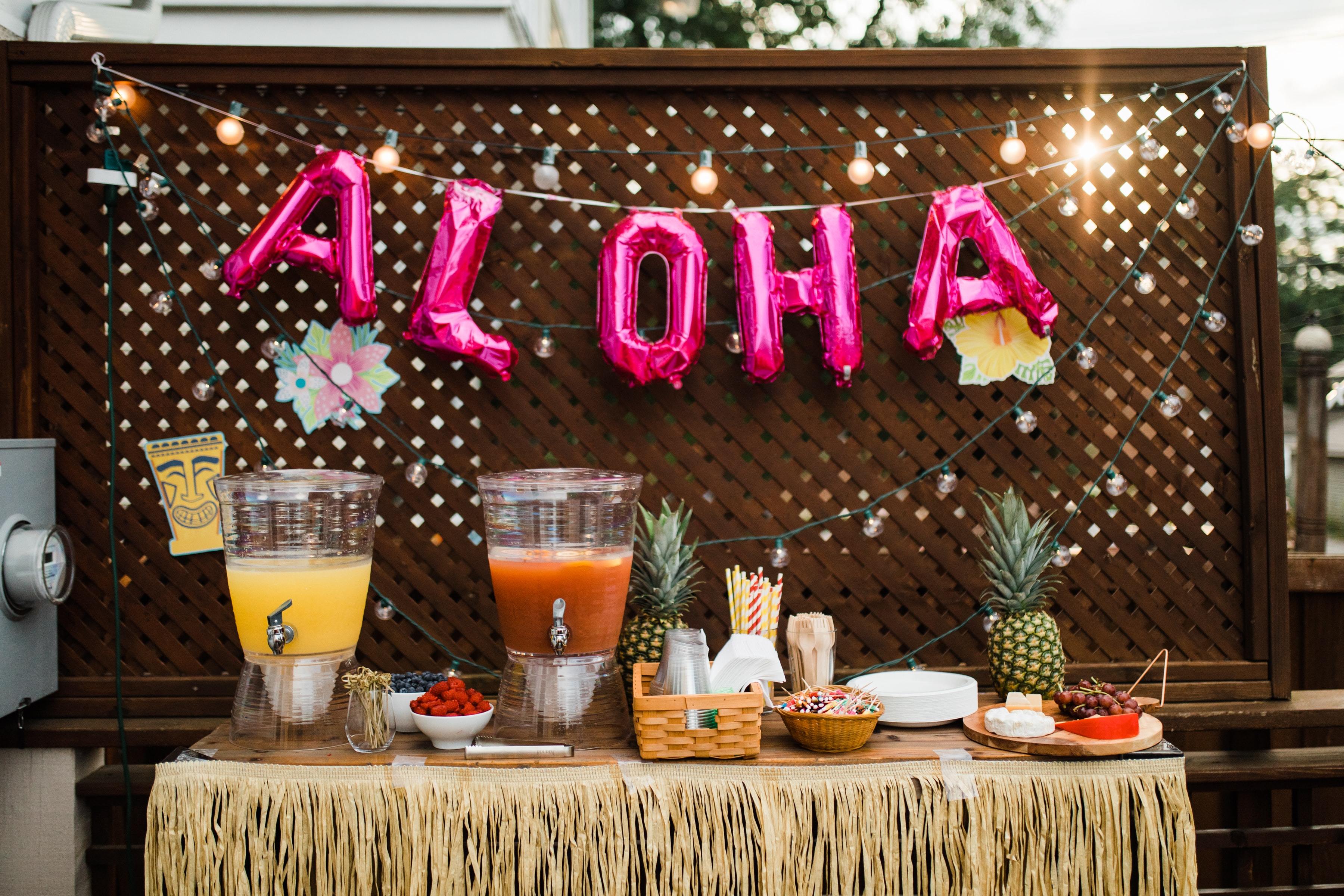 Luau Night BBQ Food Station