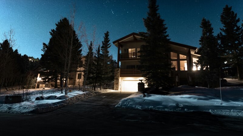 Snow Night Driveway